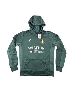 Wrexham AFC Hoodie Sweatshirt Mens XL Green Soccer Macron Aviation Gin Electro
